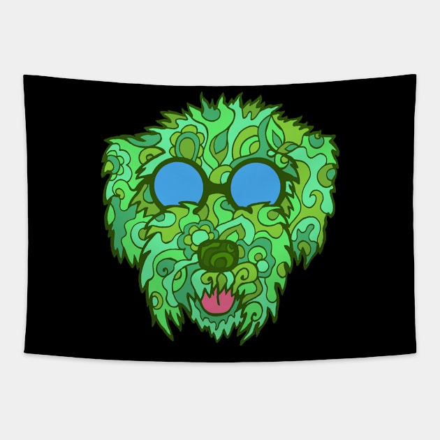 Cool Cockapoo in Greens Tapestry by TimeTravellers