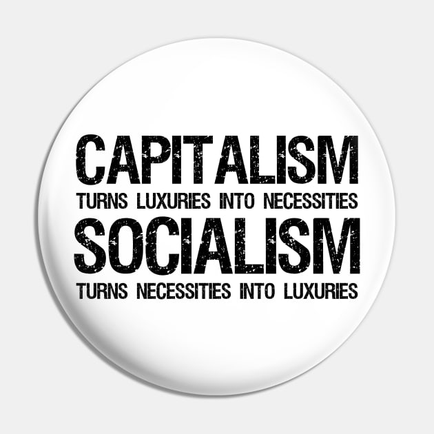 Capitalism Vs Socialism - Funny Political Anti Socialist Pin by Styr Designs