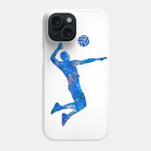 Volleyball player blue art Phone Case