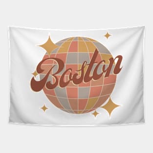 Boston Massachusetts Retro Vintage Design Tapestry