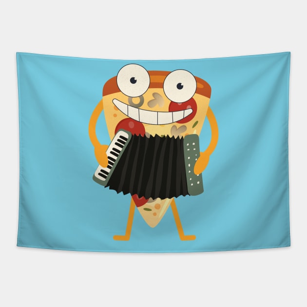 Accordion Pizza Tapestry by mikevotava