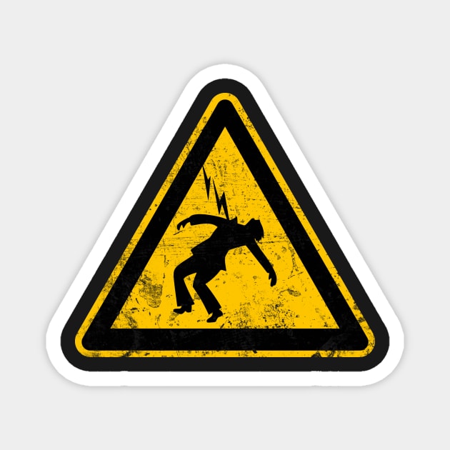 SHOCK HAZARD Sign Magnet by ClothedCircuit