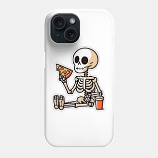 skeleton eat pizza Phone Case