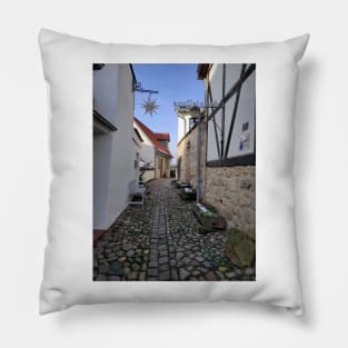 Old alley in Quedlinburg Pillow