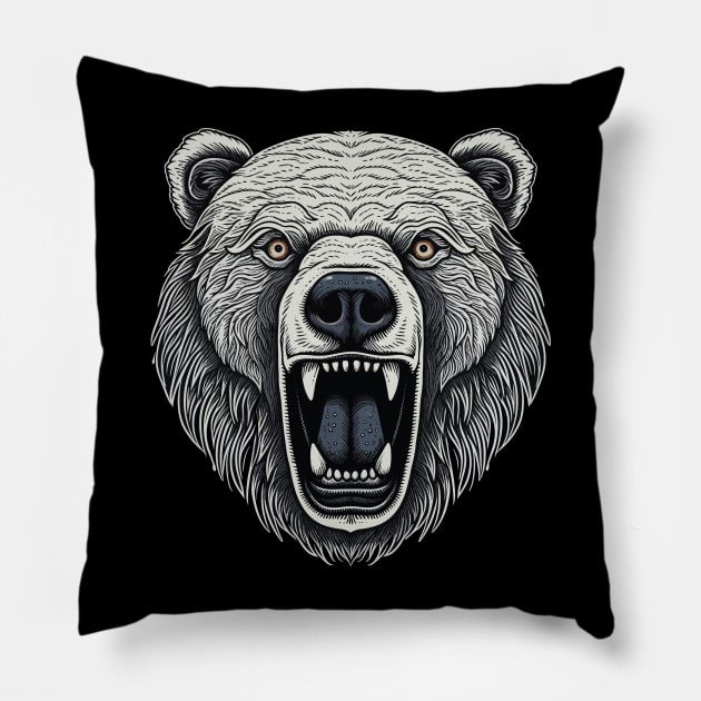 Arctic Guardian Pillow by ArtJourneyPro