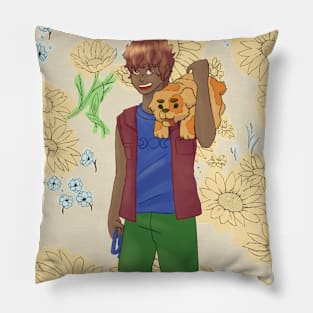 Boy with dog Pillow