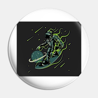 Space Surfer astronaut Pin