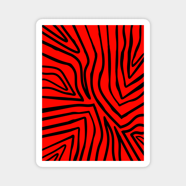 RED Zebra Stripes Magnet by SartorisArt1