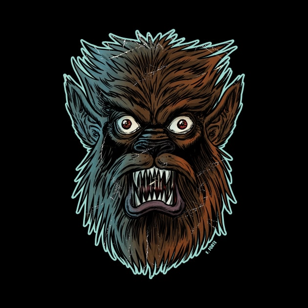 Werewolf Wolfman  Frankenhorrors Vintage monster movie graphic by AtomicMadhouse