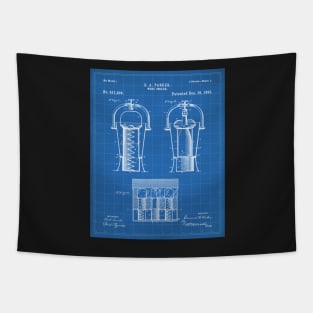 Wine Cooler Patent - Wine Lover Kitchen Cafe Decor Art - Blueprint Tapestry