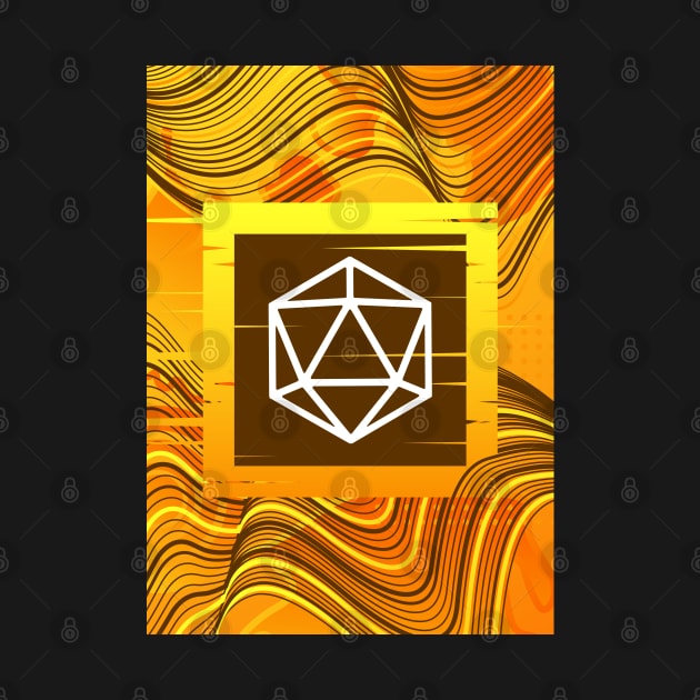 Orange Glitch Polyhedral D20 Dice Tabletop RPG by dungeonarmory