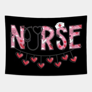 Valentine's Day Nurse Stethoscope Hearts Tapestry