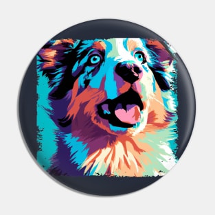 Miniature American Shepherd Pop Art - Dog Lover Gifts Pin