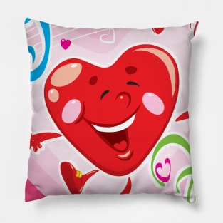 Happy love heart on Valentine's Day Pillow