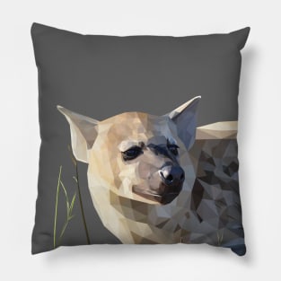 Low Poly Hyena lying down Pillow