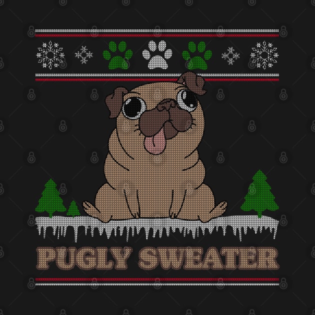 Pugly Sweater Ugly Christmas Sweater Funny Pug by scribblejuice