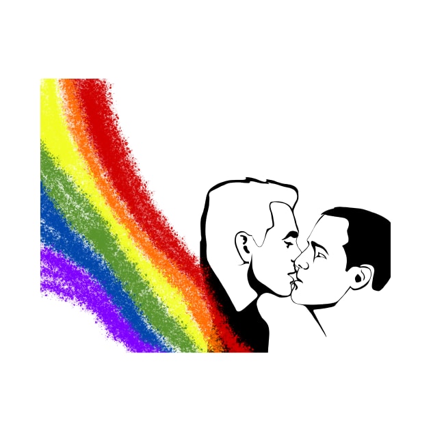 lgbt Romantic kiss 01 pride by Art by Eric William.s