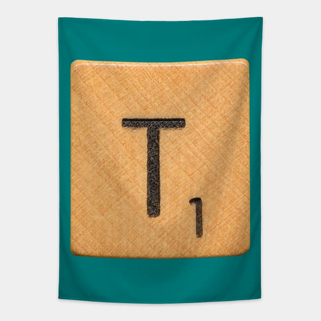 Scrabble Tile 'T' Tapestry by RandomGoodness