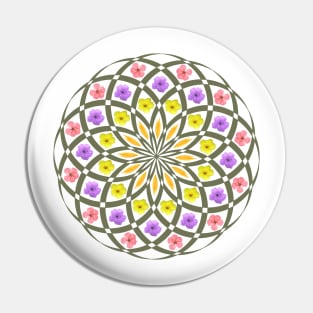 Flower Mandala - tropical flowers - Mandala Pin