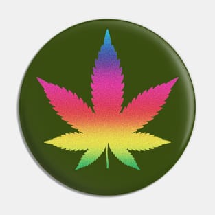 Rainbow Marijuana Leaf - Cannabis Pin