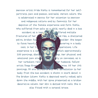 Frida Kahlo Portrait and Information T-Shirt