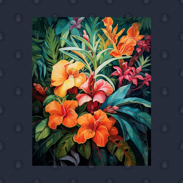 Vibrant Exotic Flower Pattern 3 by EpicFoxArt