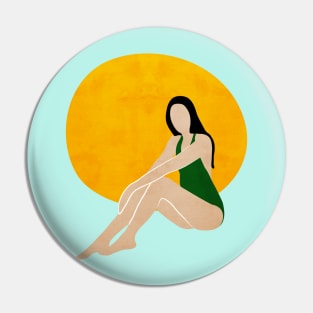 Girl on the beach Pin