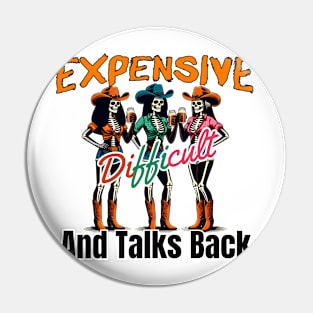 Expensive Difficult And Talks Black Cowgirl Western Rodeo Melanin Black History Texas Pin