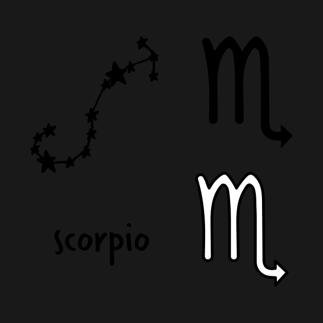 Scorpio Star Sign Symbol and Constellation Sticker Pack by murialbezanson