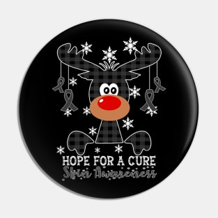 Reindeer Hope For A Cure Skin Awareness Christmas Pin