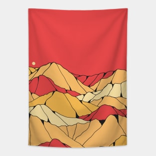 Red Sky Mountains Tapestry