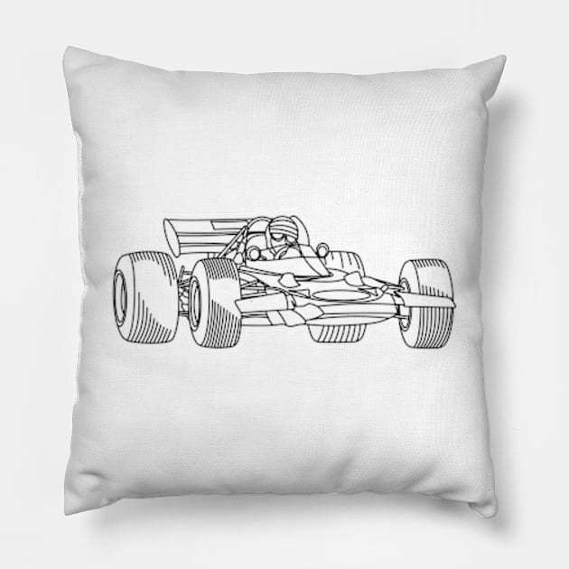 Lotus 72 Sketch Pillow by Worldengine