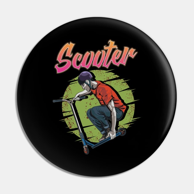 Funny Scooter Kid Riding Tricks Obsessed Pin by theperfectpresents