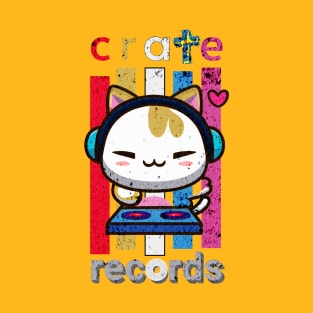 Cat DJ Kitten Cute Kawaii Music Record Company Tape Groove Psychedelic Headphones T-Shirt