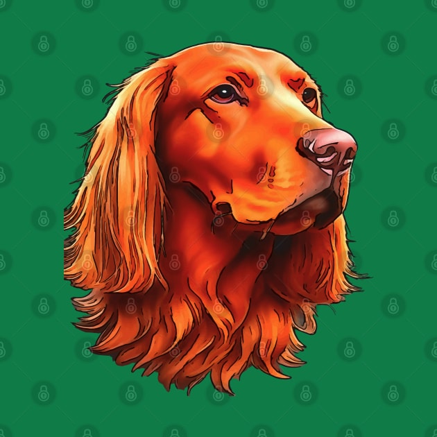 Irish Setter Pet Portrait Cut Out by taiche