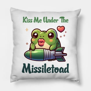 Kiss Me Under The Missile Toad Illustration Pillow