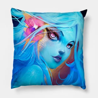 Blue Mermaid Pillow