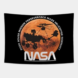 Mars 2020 Mission Perseverance Rover  and Helicopter Ingenuity Tapestry