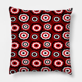 Red Flower Pattern Pillow