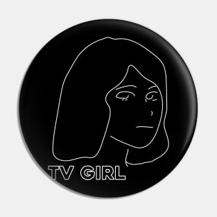 TV Girl Lineart Pin