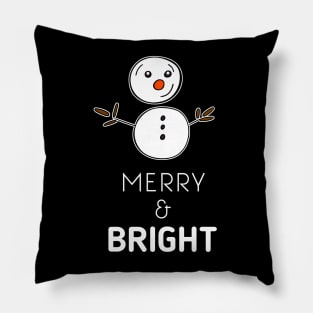 Merry & Bright Snowman Pillow