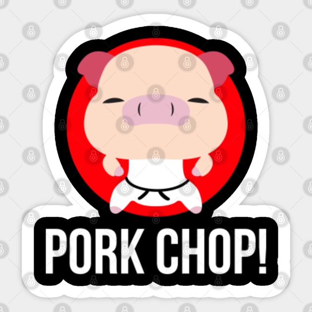 Karate Pig Doing A Pork Chop Pun Design Karate Aufkleber Teepublic De