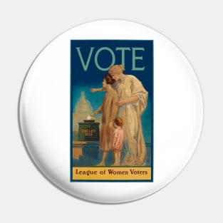 Vintage (Circa 1920) League of Women Voters Poster - VOTE Pin