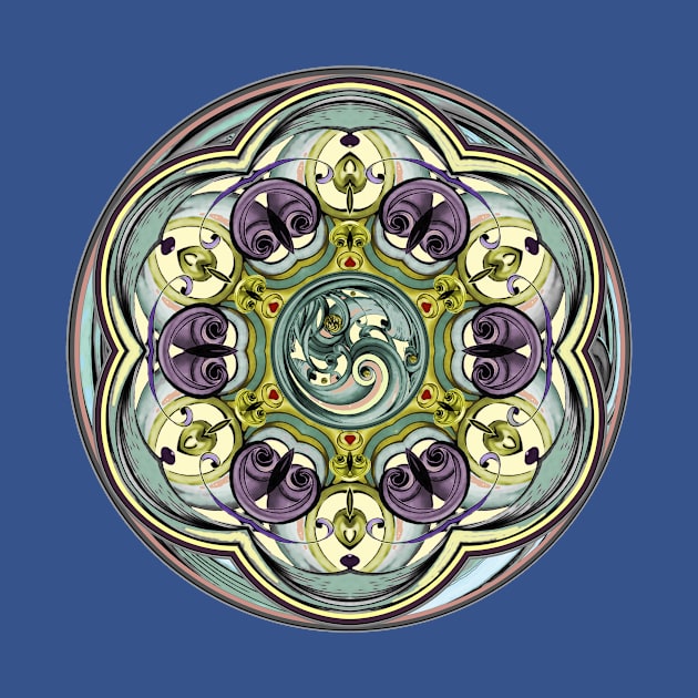 Worlds Within Mandala in Purple and Aqua by DISmithArt