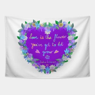 Love is the flower - purple Tapestry