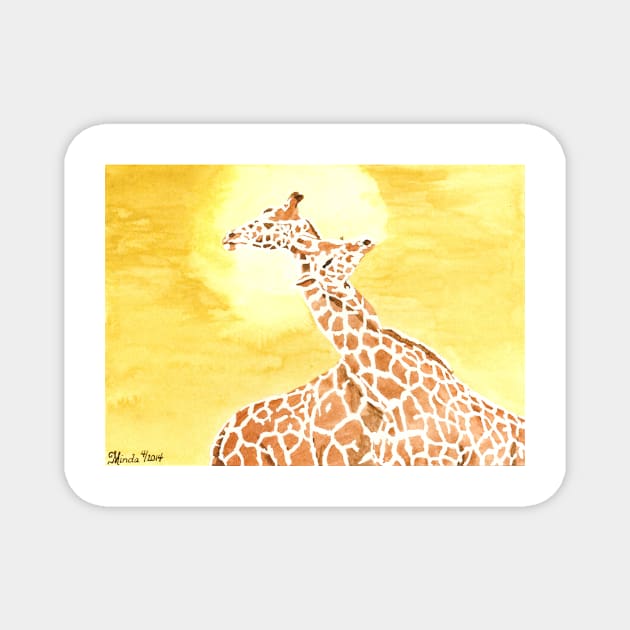 Daily Doodle 20- Entangled - Entangled Giraffes Magnet by ArtbyMinda