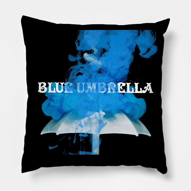 Blue umbrella Pillow by Dorran