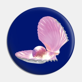 Beautiful Pink Pearl In A Shell Pin