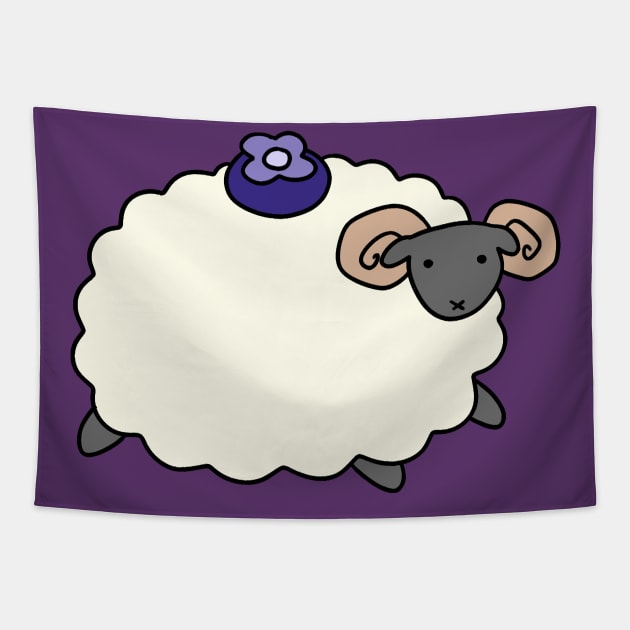 Blueberry Ram Tapestry by saradaboru