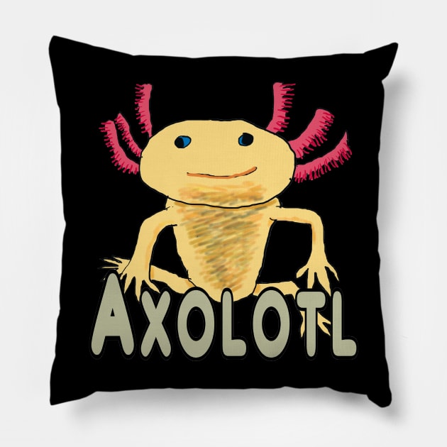 Axolotl Pillow by Mark Ewbie